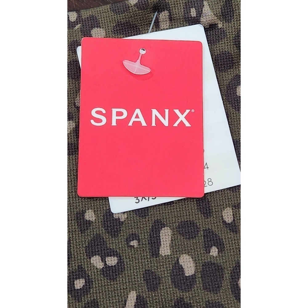Nwt SPANX Look at Me Now Seamless Olive Green Leopard Print Leggings Sz: L - Picture 5 of 9